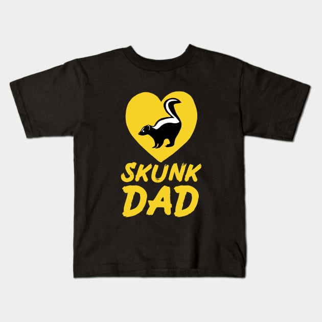 Skunk Dad for Skunk Lovers, Yellow Kids T-Shirt by Mochi Merch